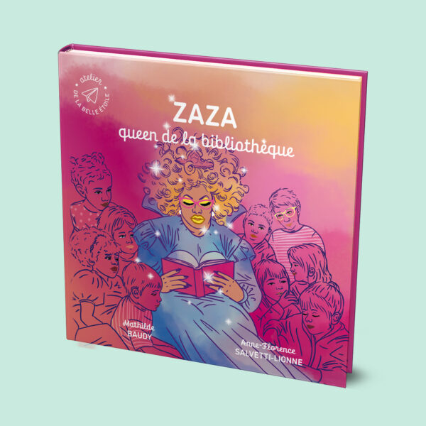 mockup zaza zaza queen de la bibliotheque livre lecture drag